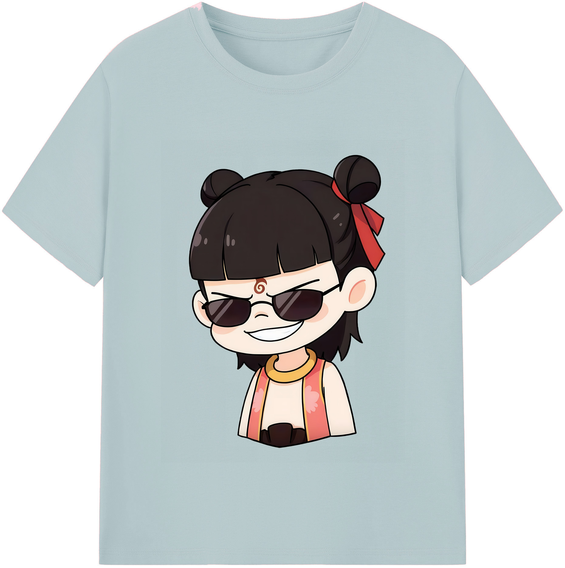 （画像用） Ne Zha 2 ナタ 魔童の大暴れ 綿100％半袖Tシャツ（フロントプリント）